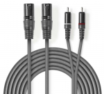 Cable Nedis 2x XLR M - 2x RCA M 3m