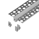 T&ouml;&ouml;riistad ja m&otilde;&otilde;teseadmed // Uued tooted t&ouml;&ouml;riistade, tarvikute kategoorias // Zestaw: profil aluminiowy do taśm LED, 2000 x 47,7 x 11,9 mm, podtynkowy, srebrny, klosz mrożony, 4 zaślepki