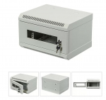 4U 10-tolline seinamonteeritav kommuteerimiskapp / 235&times;350&times;280 mm / hall / kokkupandud