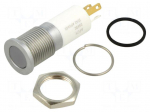Indicator: LED | flat | red/green/yellow | &Oslash;14mm | IP67 | Q14 | brass