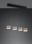 Trio Dios LED piekarama lampa 4-pc matt black brushed steel 331410432 4017807657630