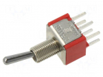 Switch: toggle | Pos: 2 | DPDT | ON-ON | 2A/250VAC | 5A/28VDC | 100 | THT