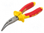 Pliers | insulated,curved,half-rounded nose | 200mm