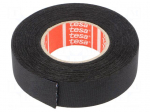 Fabric tape | PET wool | W: 19mm | L: 15m | black