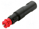Cigarette lighter plug | screw terminal | 8A | Sup.volt: 12&divide;24VDC