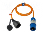 Extension lead | 3G2.5mm2 | 1.5m | PUR | orange | Sockets no: 1 | 16A