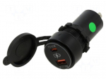 USB power supply | USB A socket,USB C socket | Sup.volt: 12VDC