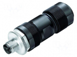 Connector: M12 | plug | PIN: 5 | male | 630V | straight | IP67 | PA | K | 12A