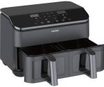 Cosori Dual Basket Hot Air Fryer CAF-R901-AEU black, 1750 watts, 2 baskets of 4.25 liters each, with viewing window