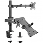 goobay Monitor Mount with Laptop Arm Flex Black, for Monitors from 13" - 32" (33 - 81cm)