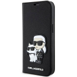 Karl Lagerfeld KLBKP14LSANKCPK Saffiano Karl & Choupette Bookcase for iPhone 14 Pro 6.1" / black