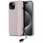 Karl Lagerfeld KLHCP15SPSAKDGCP Hardcase Saffiano Rhinestones for iPhone 15 / 14 / 13 6.1" / pink
