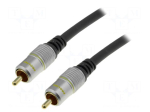 Cable | RCA plug,both sides | 0.5m | Plating: gold-plated | black