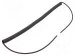 Wire: coiled | 2x0,14mm2 | braid made of copper wires | PUR | black