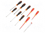 Kit: screwdrivers | Pcs: 10 | The set contains: voltage tester