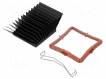 Heatsink: extruded | grilled | BGA | black | L: 37.5mm | W: 37.5mm