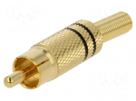 Plug | RCA | male | with strain relief | straight | soldering