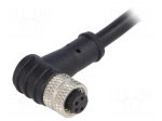 Connector: M8 | female | PIN: 4 | angled | plug | 3A | IP67 | 30V | 1m | PVC