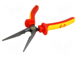 Pliers | insulated,straight,half-rounded nose,elongated | 200mm