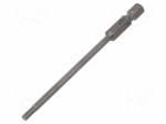 Screwdriver bit | Allen hex key | HEX 3mm | Overall len: 90mm