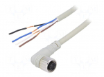 Connection lead | M12 | PIN: 4 | angled | 3m | plug | Wire colour: black