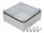 Enclosure: multipurpose | X: 278mm | Y: 278mm | Z: 130mm | SOLID | grey