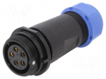 Connector: circular | plug | female | PIN: 5 | IP68 | SP21 | 7&divide;12mm | 10A