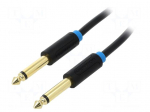 Cable | Jack 6,3mm 2pin plug,both sides | 5m | Plating: gold-plated