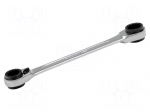 Wrench: ring | double-sided,rattle | 4mm,7mm | L: 115mm | alloy steel