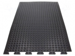 Anti fatigue mat | Width: 0.6m | L: 0.9m | rubber | black | Bubblemat
