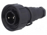 Connector: circular | plug | male | PIN: 2 | 12A | 250V | IP68 | UL94V-0