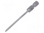 Screwdriver bit | slot | 2.4x0.45mm | 1/4" | Overall len: 70mm