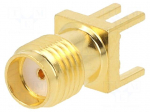 Connector: SMA | socket | female | card edge,middle board mount