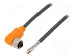 Cable: for sensors/automation | M12 | PIN: 4 | angled | 10m | plug | 4A