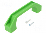 Holder | plastic | green | 120mm | Kit: screw x2 | handle