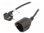 Extension lead | 3x1.5mm2 | 5m | PVC | black | Sockets no: 1 | 10A