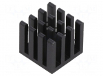 Heatsink: extruded | grilled | black | L: 15mm | W: 15mm | H: 14mm