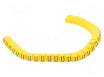 Marker: cable | Marking: U | 2.5&divide;5mm | PVC | yellow | leaded | PA-1 | L: 3mm