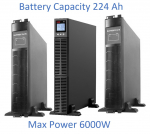 Proffesional Pure sinusoidal UPS Inverter with batteries. 32x12V/7Ah| 6000W | LCD display