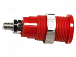 Laboratory connector: 4mm banana | 1kV | 36A | red | nickel plated