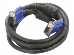 Cable | D-Sub 15pin HD plug,both sides | black | 3m | &Oslash;cable: 8mm