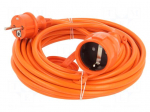 Extension lead | 3x1.5mm2 | 10m | PVC | orange | Sockets no: 1 | 16A