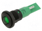 Indicator: LED | prominent | green | 24VDC | 24VAC | &Oslash;16mm | IP67 | plastic