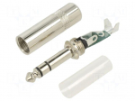 Connector: Jack 6,3mm | plug | male | stereo | ways: 3 | straight | 7.6mm