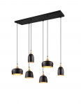 Trio Chiraz piekarama lampa 6-pc E27 matt black/matt brass brushed steel 310500632 4017807566864