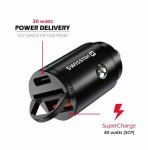 Swissten 30W Nano Metal Car Charger Adapter with 30W PD / SCP