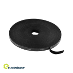 Straps with plastic buckle DELTACO, 10mm x 15m, black / CM1015S