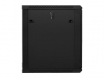 Lanberg wall-mounted installation rack cabinet 19'' 15U 600x600mm black (glass door)