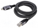 Cable | USB 3.1 | RJ45 plug,USB C plug | nickel plated | 1.5m | U/FTP