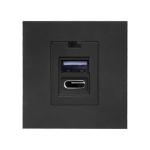 Uued tooted // NOEN USB x 2 - typ A + C, podw&oacute;jny port modułowy 45x45mm z ładowarką USB, 2,1A 5V DC, czarny